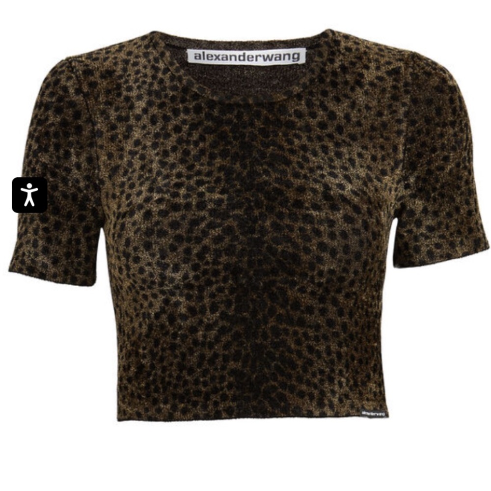 Alexander Wang Leopard Cheetah Print Chenille Crop Top